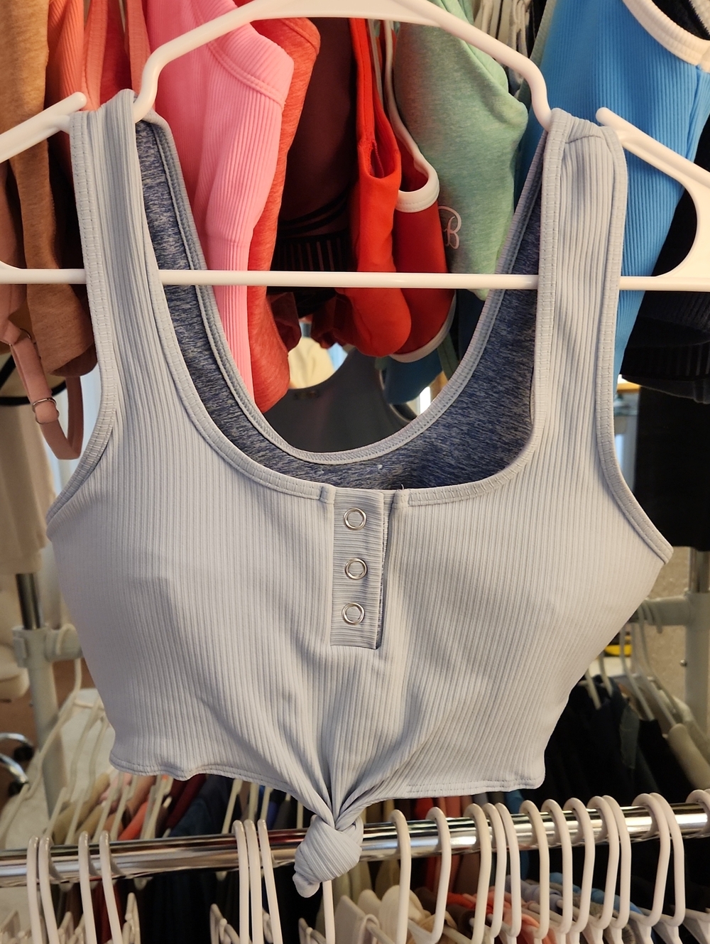 Bombshell Sportswear Blue Henley Bra XS